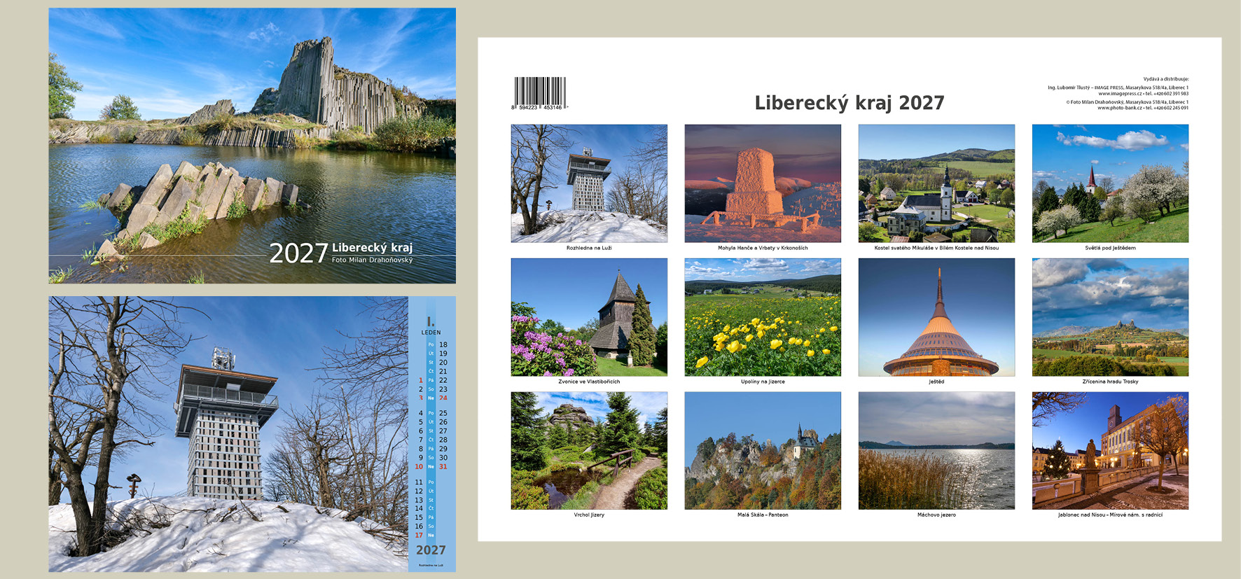 obrázek Liberecký kraj 2027 – nástěnný měsíční